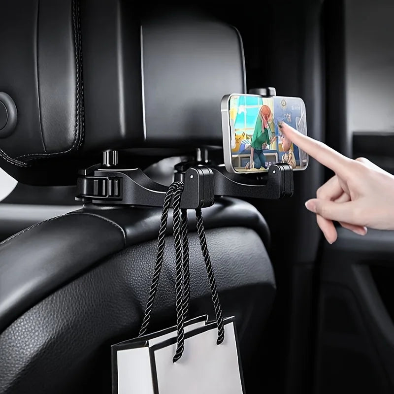 Multifunction Car Rear Headrest Hook – Holder for Phone, Bags & Accessories