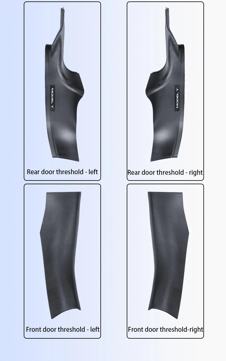 Tesla Model Y Juniper 2025+ Door Threshold Strips – ABS Anti-Scratch & Dirt-Resistant Interior Accessories for Front & Rear Doors