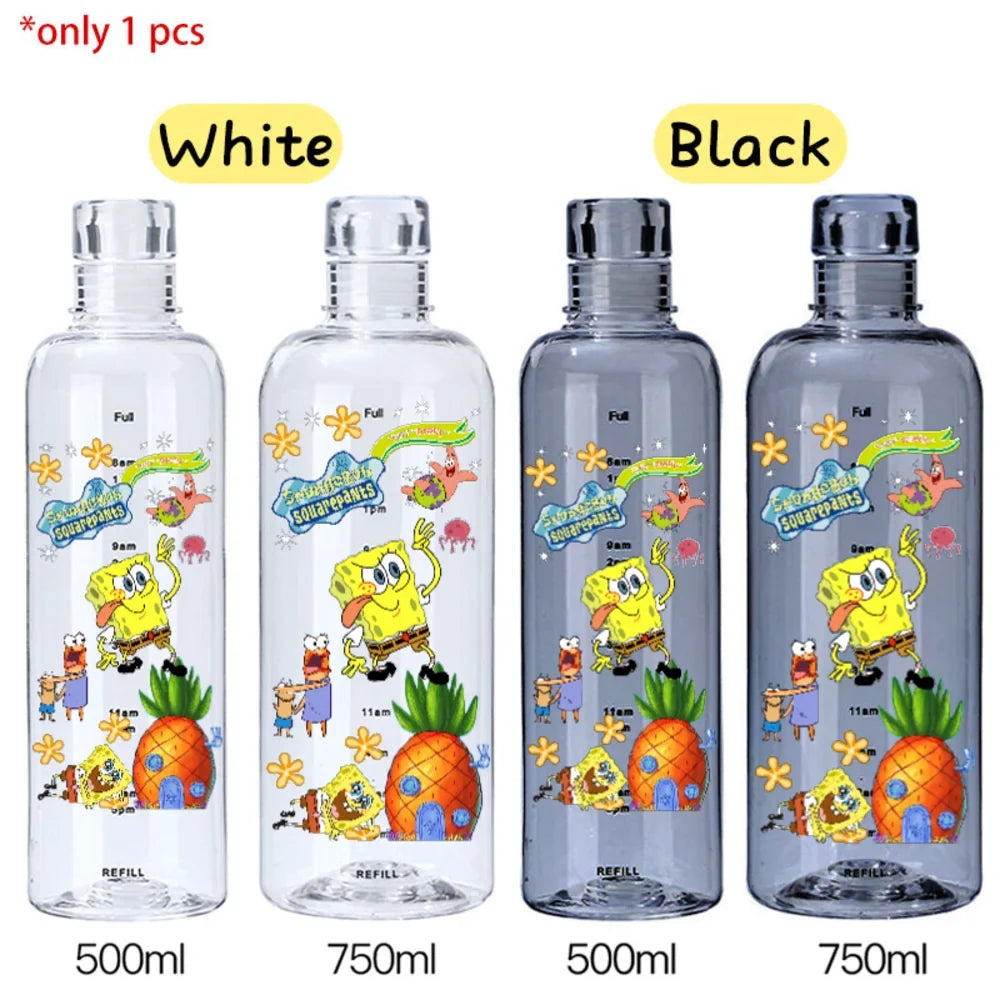 SpongeBob Graduated Water Cup - 500ml/750ml BPA-Free Plastic Bottle