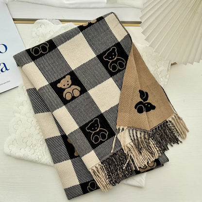 2025 Luxury Women’s Winter Cashmere Scarf — Warm Pashmina with Tassels, Printed Long Shawl, Thick Foulard Bufanda