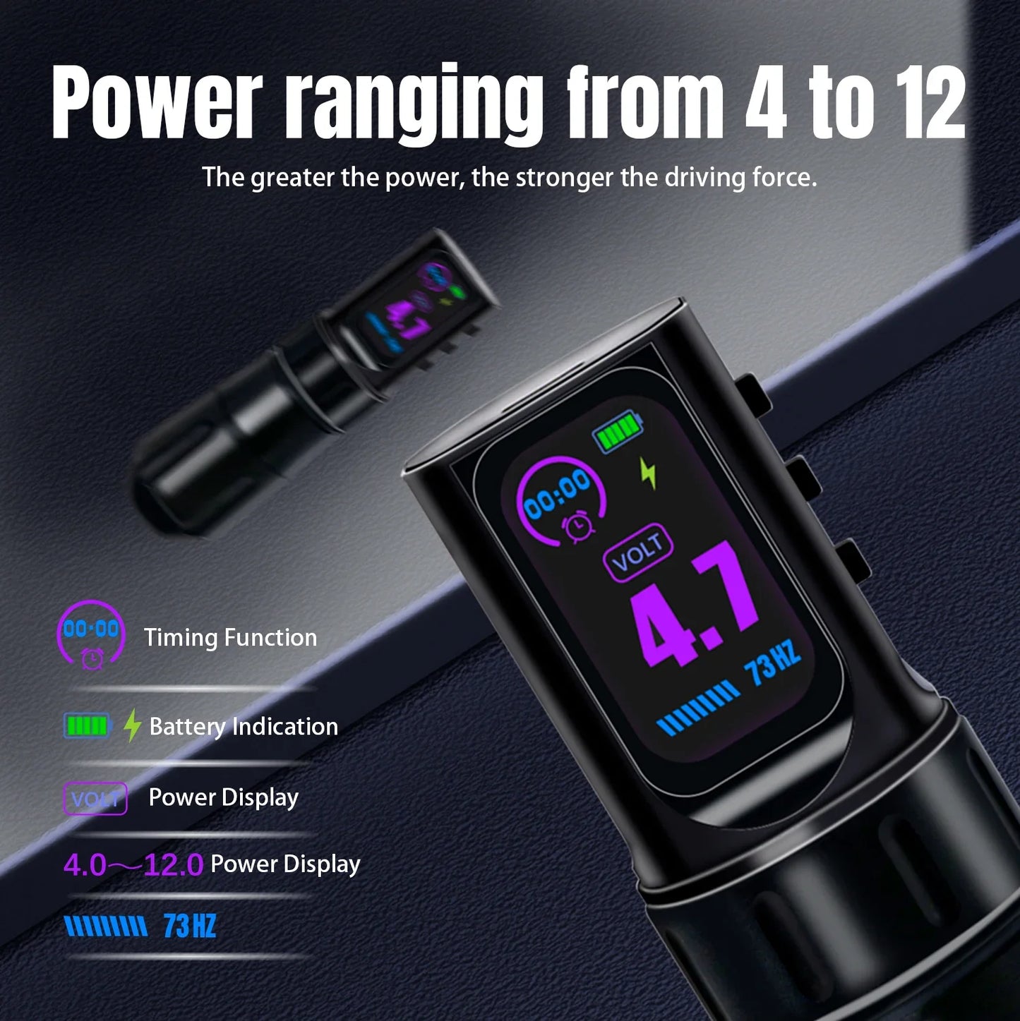 Wireless Tattoo Pen Machine – Dual Mode Direct Drive with IPS Screen, 1800mAh Battery & Timing Function for Professional Tattoo Artists