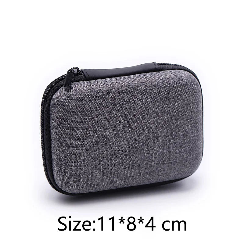 Mini Portable Hard Earphone Case – Storage Bag for AirPods, Earpods, Headphones & USB Cables