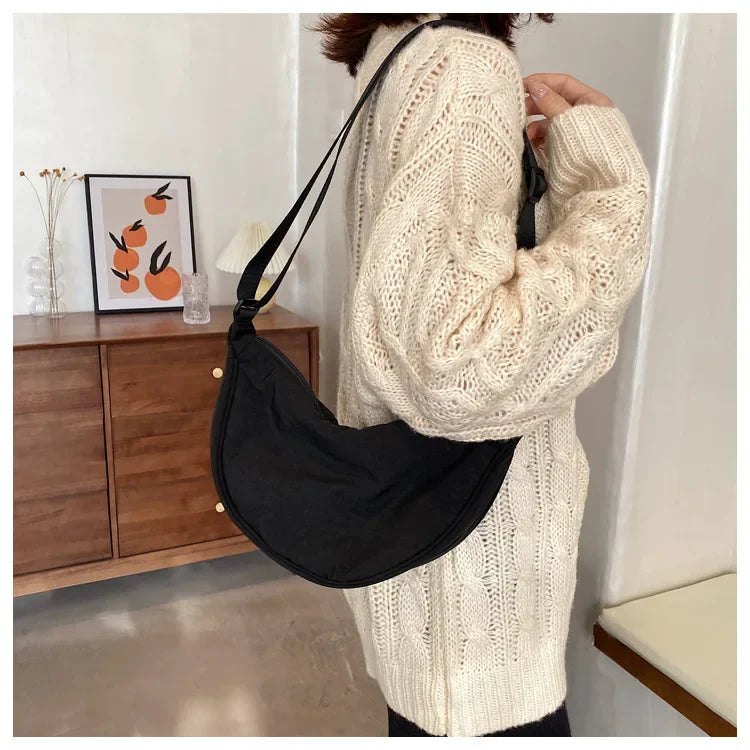 Casual Nylon Hobo Crossbody Bag for Women – Shoulder, Half Moon, Tote Travel Shopper & Purses