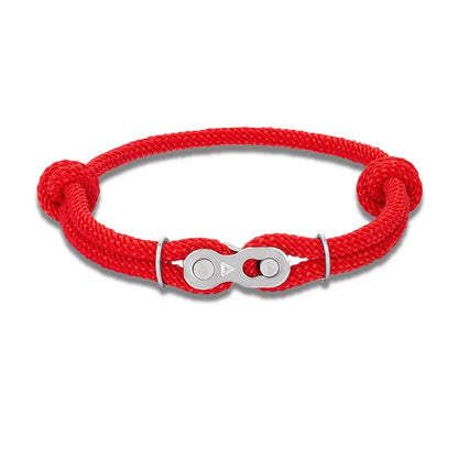 MKENDN Men’s Punk Bicycle Chain Rope Bracelet — Adjustable Nautical / Mountain Bike Magic Buckle