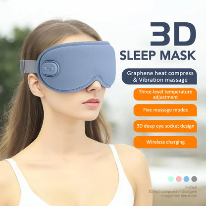 USB Heated Eye Mask with Vibration Massage – Relieve Eye Fatigue, Dry Eyes, and Promote Sleep for Home, Office & Travel