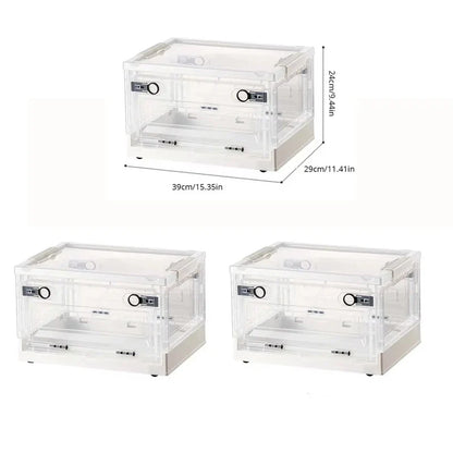 Foldable Transparent Storage Trunk — Large Capacity Plastic Organizer Box for Home, Wardrobe, and Clothes Storage