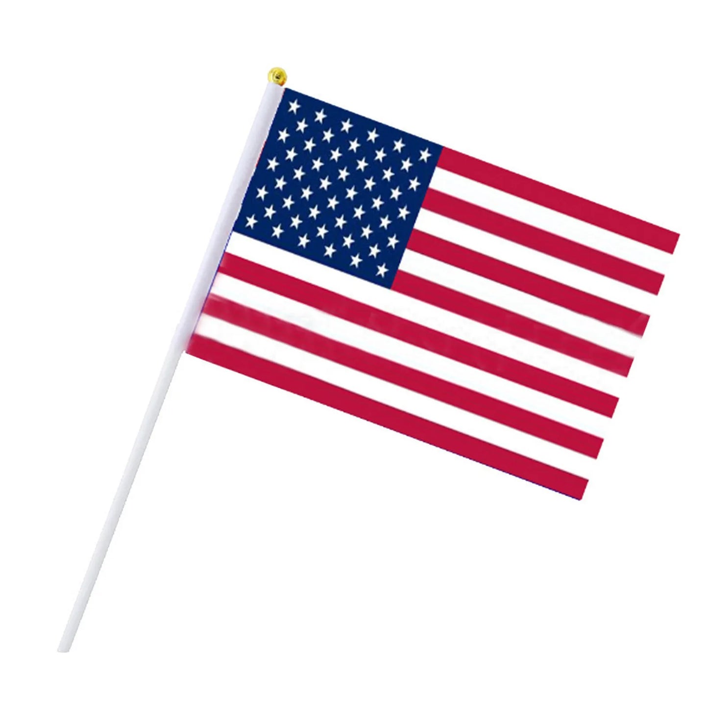 50PCS USA Handheld Stick Flags — 14x21cm American Mini Flags with 30cm Pole, US Banner Party & Event Decor