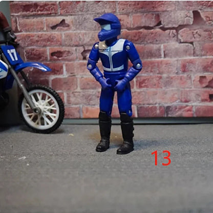 3.75-Inch Male Soldier Motorcycle Driver Figure – 1:18 Scale Off-Road Racer Collectible Model & Static Ornament