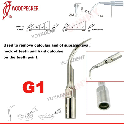 Woodpecker Dental Scaler Tips – Ultrasonic Tooth Cleaning, Endo & Perio Scaling Tips, Fit EMS UDS Scaler Handpiece