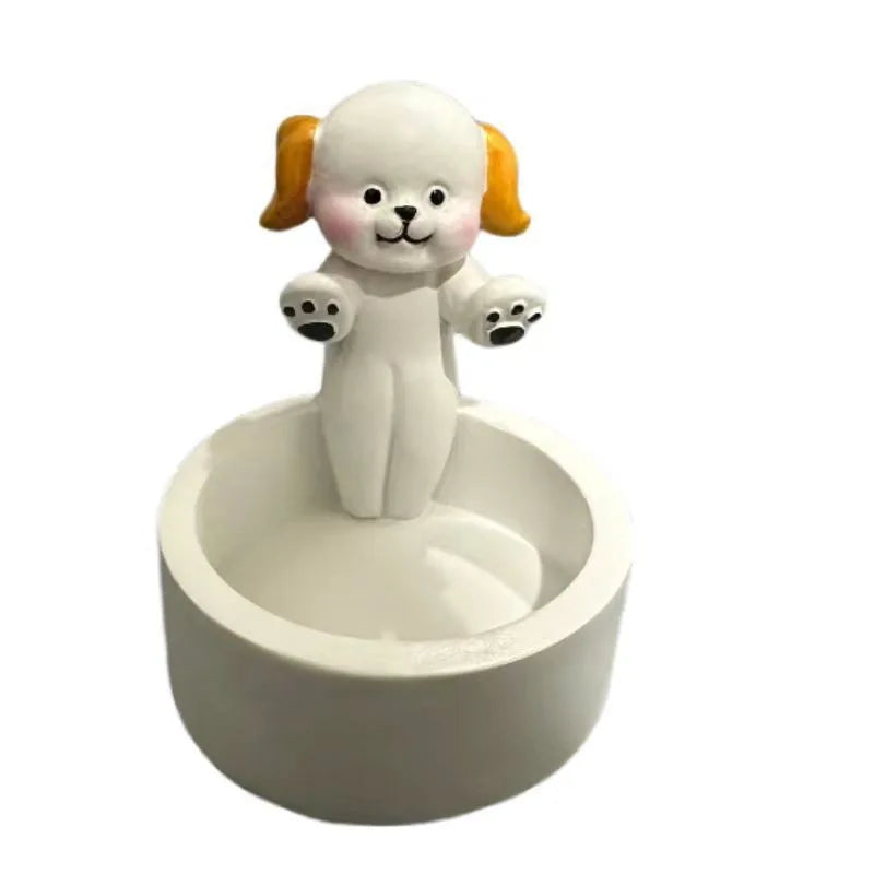 Cartoon Cat Tea Light Candle Holder – Cute Desktop Decorative Ornaments for Office & Home, Candlestick Craft Decoration