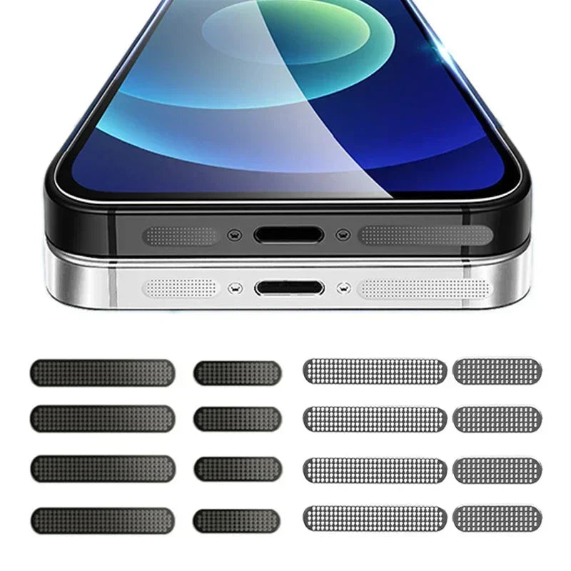Universal Metal Mesh Anti-Dust Sticker – 1-12PCS Adhesive Net Cover for iPhone 16/15 Pro Max & Plus, Speaker Hole Protection