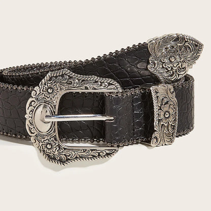 Unisex Gothic Y2K Belt – 3.8cm Luxury Punk Waistband for Men & Women, High-Quality Jeans Accessory