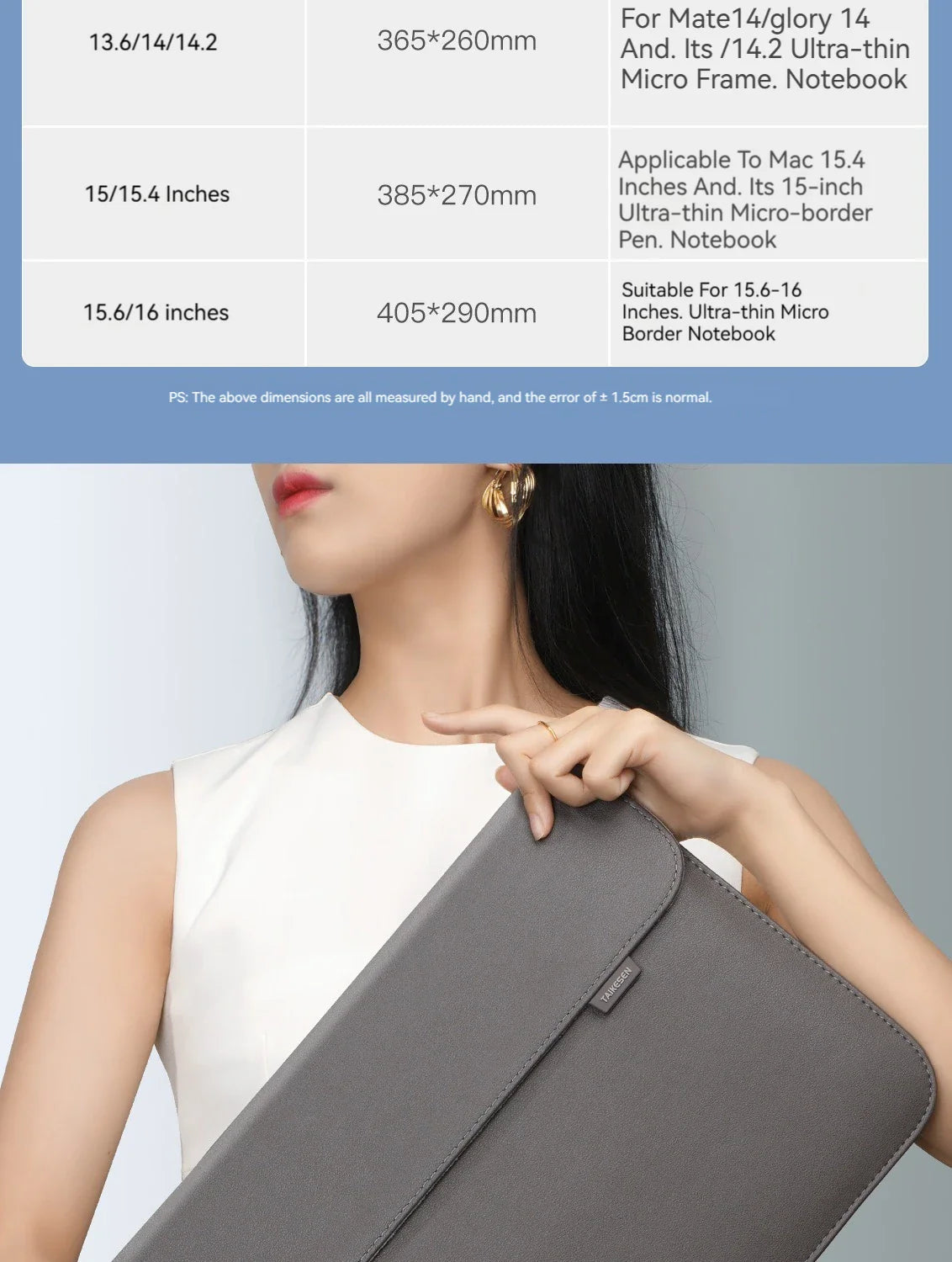 PU Leather Laptop Sleeve — Protective Bag Case for MacBook Air/Pro 13-16", Xiaomi, Huawei, Dell, HP, ASUS 14-15.6 Inch Notebooks