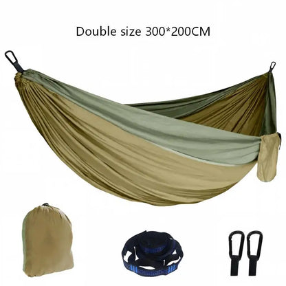 Portable Double Camping Hammock - Anti-Rollover Outdoor Travel, Hiking & Beach Swing