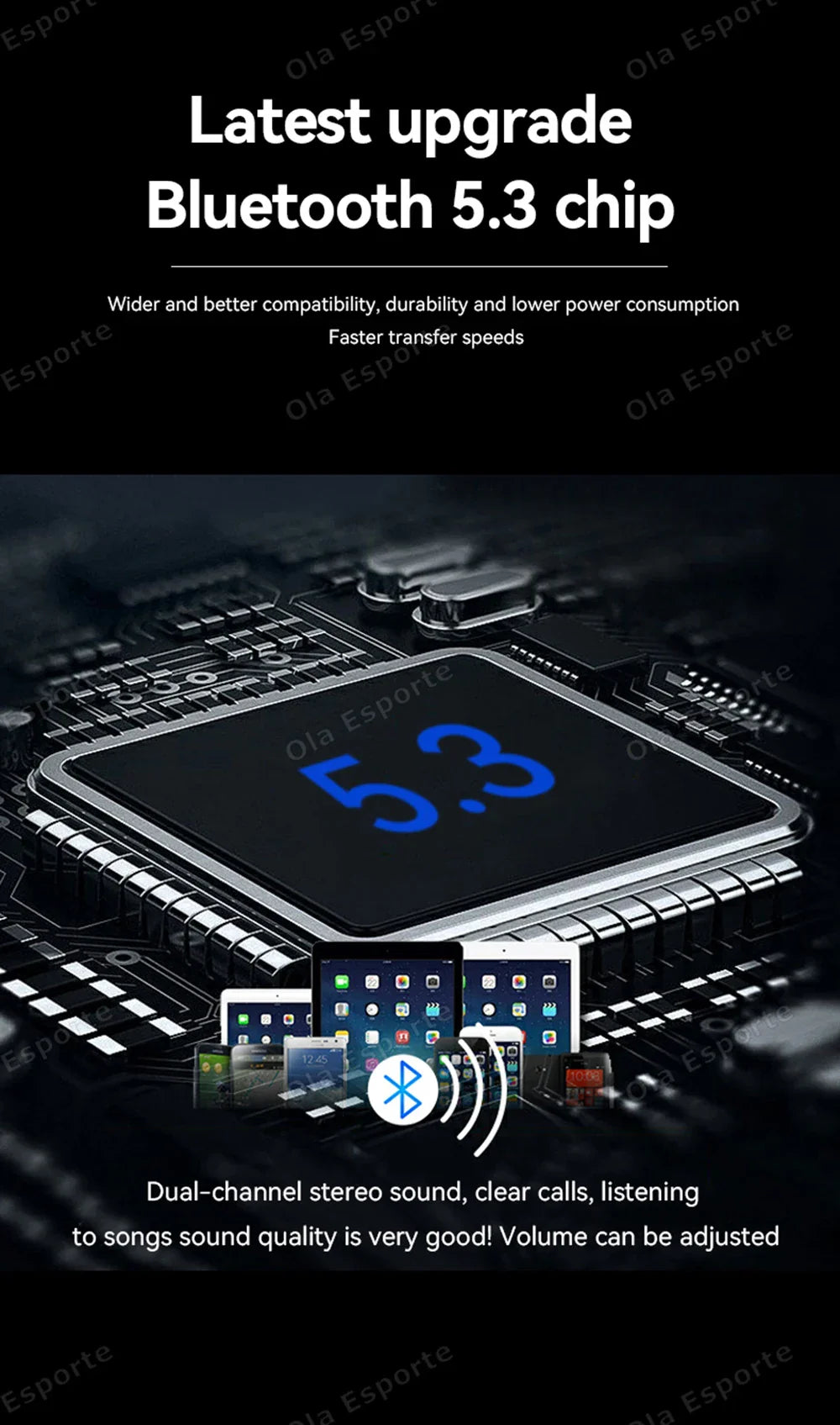 Ola Esporte Smart Glasses — Bluetooth Call Sunglasses, Multi-Functional Anti-Blue Light Wireless Headset for Men and Women