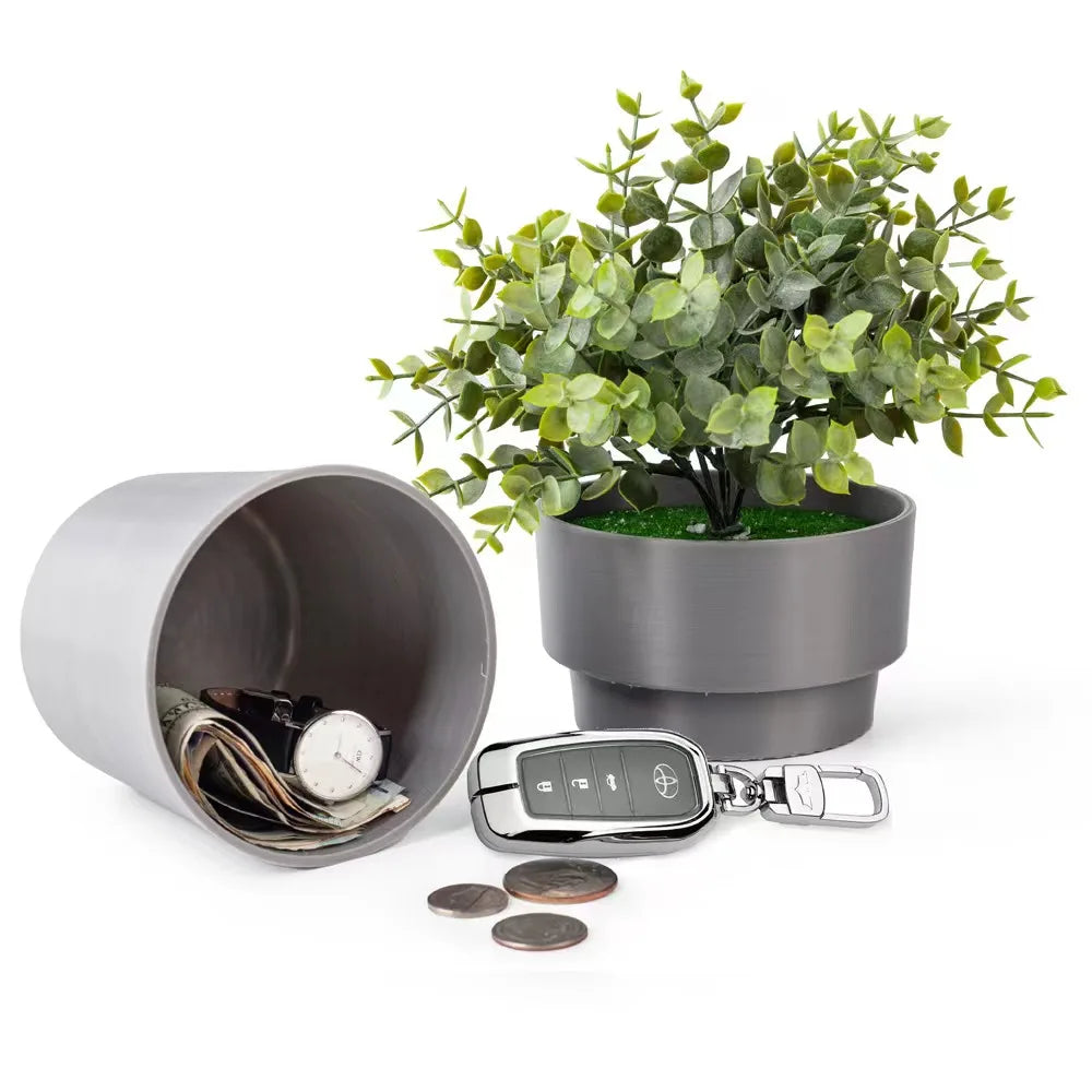 Hidden Safe Flower Pot – Plastic Money Storage Box & Separable Security Container (Stash Jar, Piggy Bank)