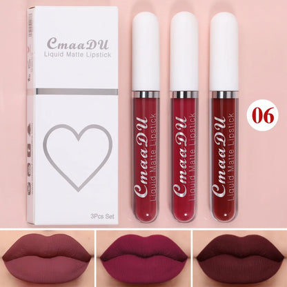 Sexy Long-Lasting Velvet Matte Lip Gloss – Waterproof, Non-Stick Red Liquid Lipstick for Women