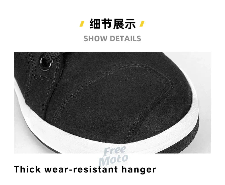 Men’s Motorcycle Boots - Breathable Anti-Fall, Road Racing Rider Shoes with Gear Shift Rubber Sole, Reflective Motorbike Boots