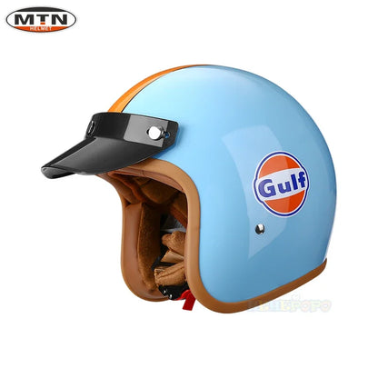 Vintage 3/4 Motorcycle Helmet — DOT Certified Synthetic Leather Jet Helmet, Model 508