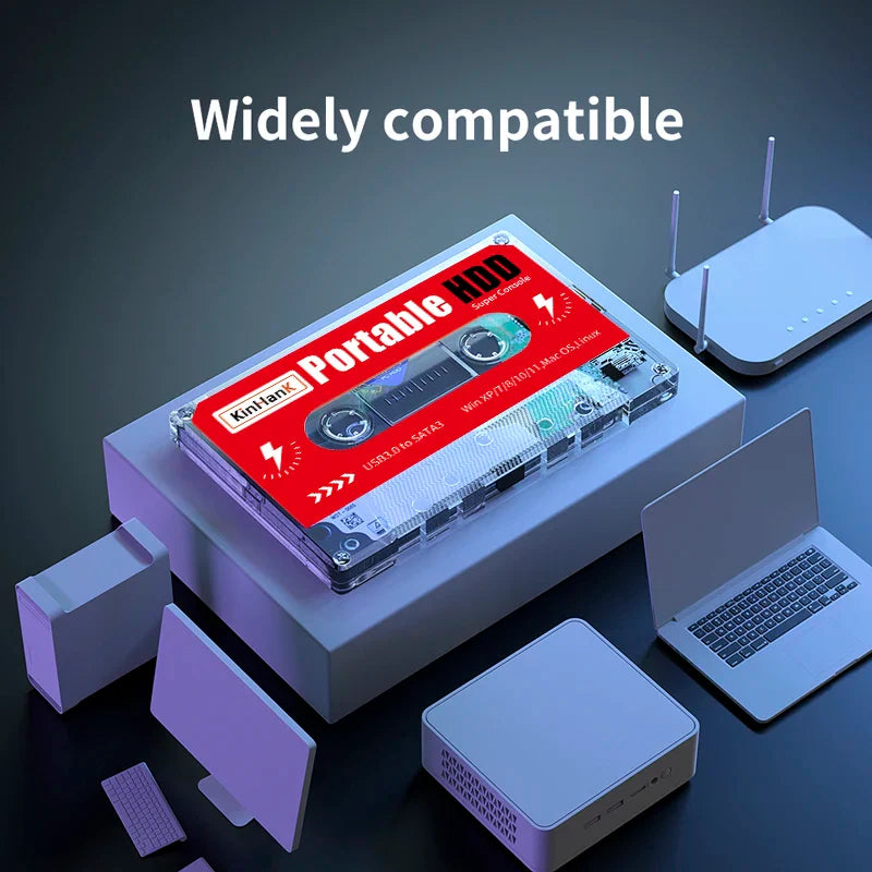 KINHANK Super Console 2TB Portable Retro Game HDD – 120,000+ Games for SS/MAME/DC/NAOMI, Plug & Play for PC/Laptop, Kids Game Player