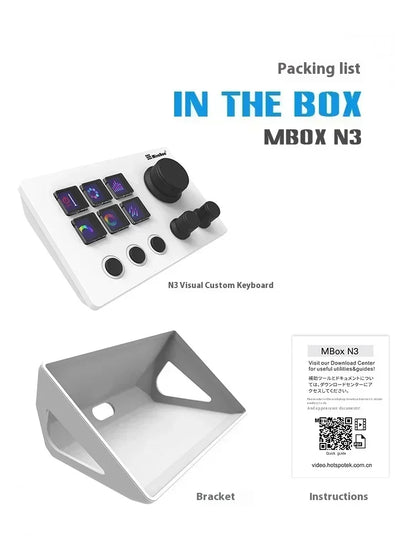 Mirabox N3 Streamdeck Keypad – Custom Macro Mini Keyboard with Screen & Knob Visual Desktop Console