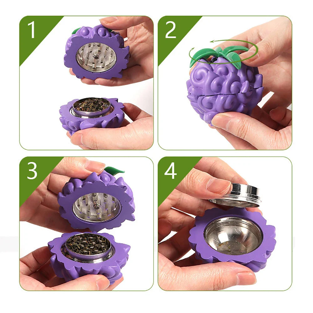 Fruit-Shaped Metal Herb Grinder — Evil Design Available in 3 Colors