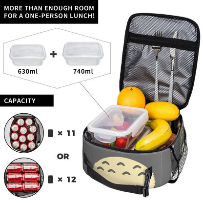 Totoro Miyazaki Anime Insulated Lunch Tote Bag – Portable Thermal Cooler for School & Office
