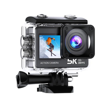 5K Action Camera – 4K60FPS, EIS, Dual Screen, 170° Wide Angle, 30M Waterproof Sport Camera with Remote Control