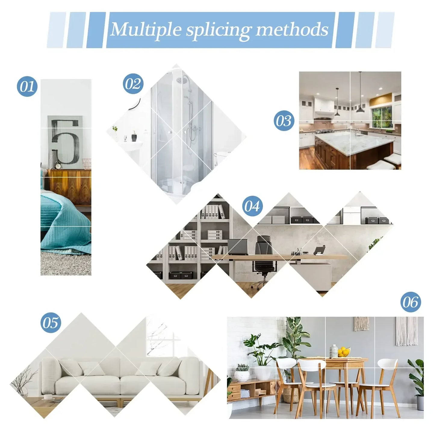 4pcs 3D Self-Adhesive Mirror Wall Stickers — Thickened 2mm Flexible Acrylic DIY Art for Living Room Decoration, 25/35cm