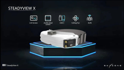 SKYZONE SteadyView X 5.8GHz IPS Screen Receiver – FPV Goggles Module with Range Control & Sensitivity Motor for RC Plane Drone