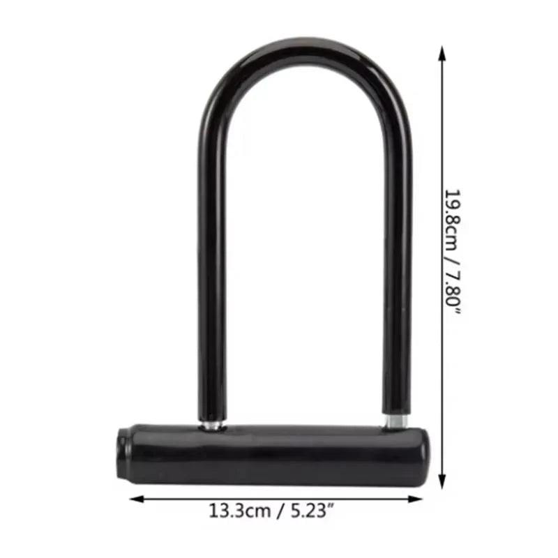 Portable Bicycle U-Lock – Anti-Theft Safety Lock for MTB, Road Bikes, Motorcycles, Scooters, with Key