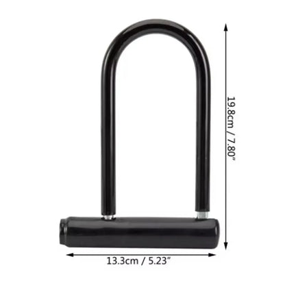 Portable Bicycle U-Lock – Anti-Theft Safety Lock for MTB, Road Bikes, Motorcycles, Scooters, with Key