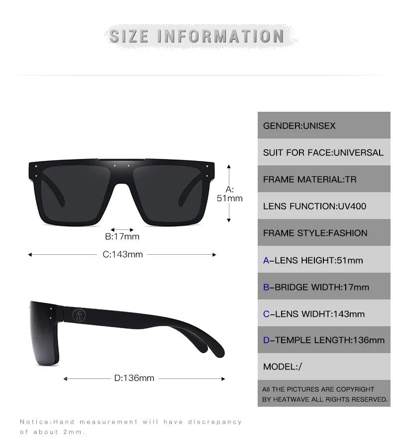 NEW Luxury Brand Mirrored Polarized Sunglasses — Men’s Sport Goggles with UV400 Protection & Case