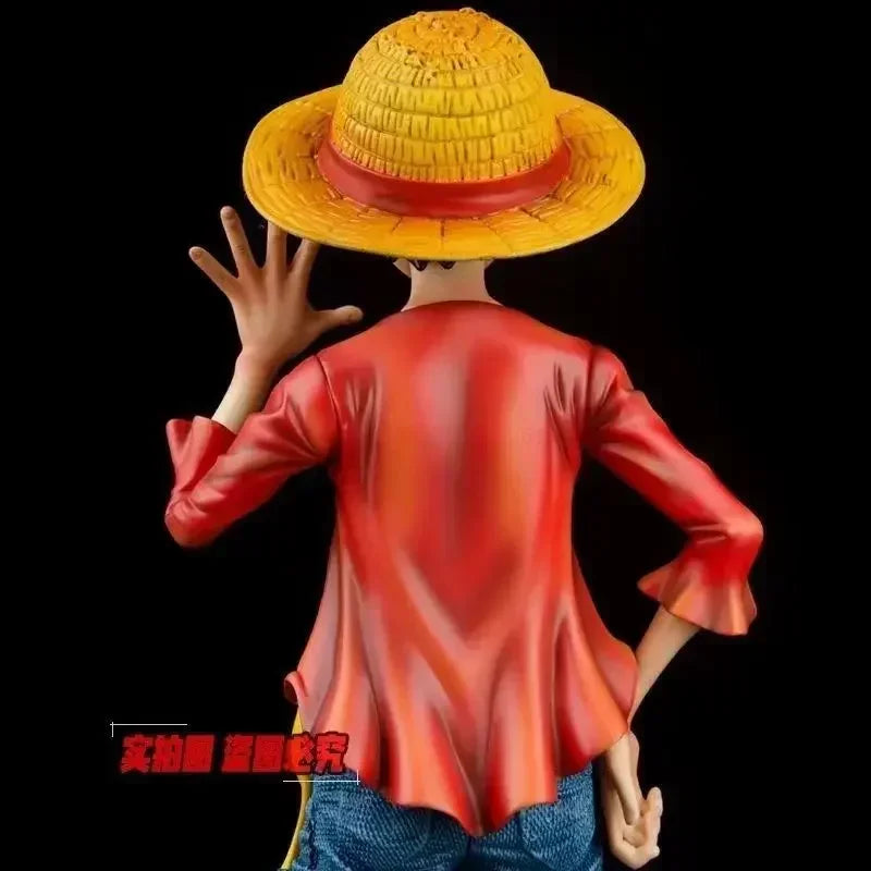 One Piece 42.5cm Straw Hat Monkey D. Luffy Figure – 1/4 Scale Large Smiley Anime Statue, Decorative Doll Toy Gift
