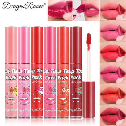 Peel-Off Waterproof Lip Gloss & Lip Stain – Long Lasting Non-Stick Matte Liquid Lipstick, Rose Tint Tattoo Effect Makeup for Bold Color Lips