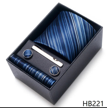Men’s Tie and Pocket Square Gift Set – 2023 Mixed Colors Paisley Necktie in Box, Wedding Suit Accessory