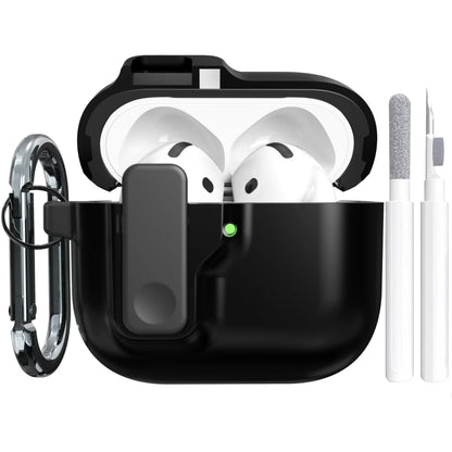 Safety Lock Shockproof Case for AirPods 4 – Protective Wireless Earbuds Case with Cleaning Kit