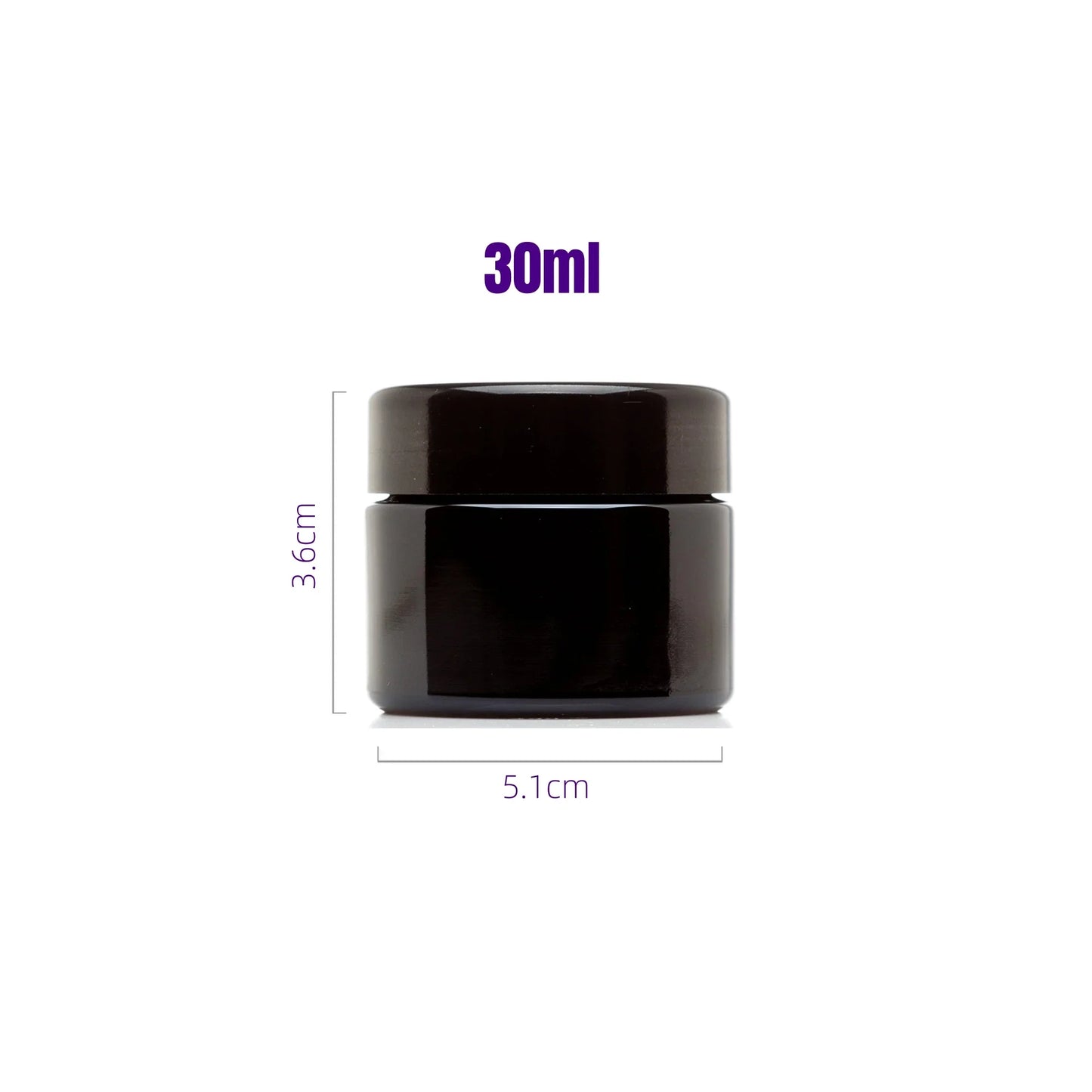Airtight UV Glass Jar — Smell-Proof 1/2oz-1L Container with 2-Way 62% Humidity Pack to Keep Goods Fresh