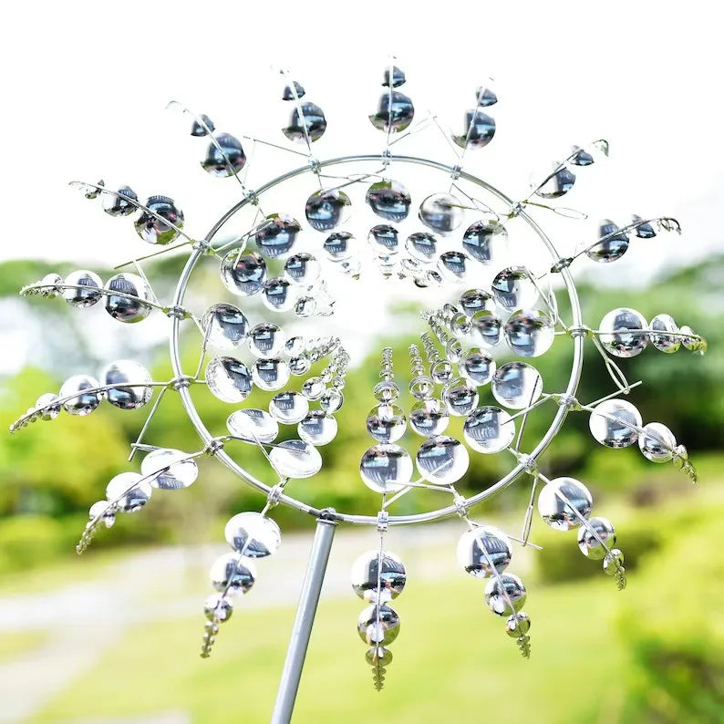 Outdoor Metal Wind Spinner – Rotating Windmill Garden Decoration & Yard Art
