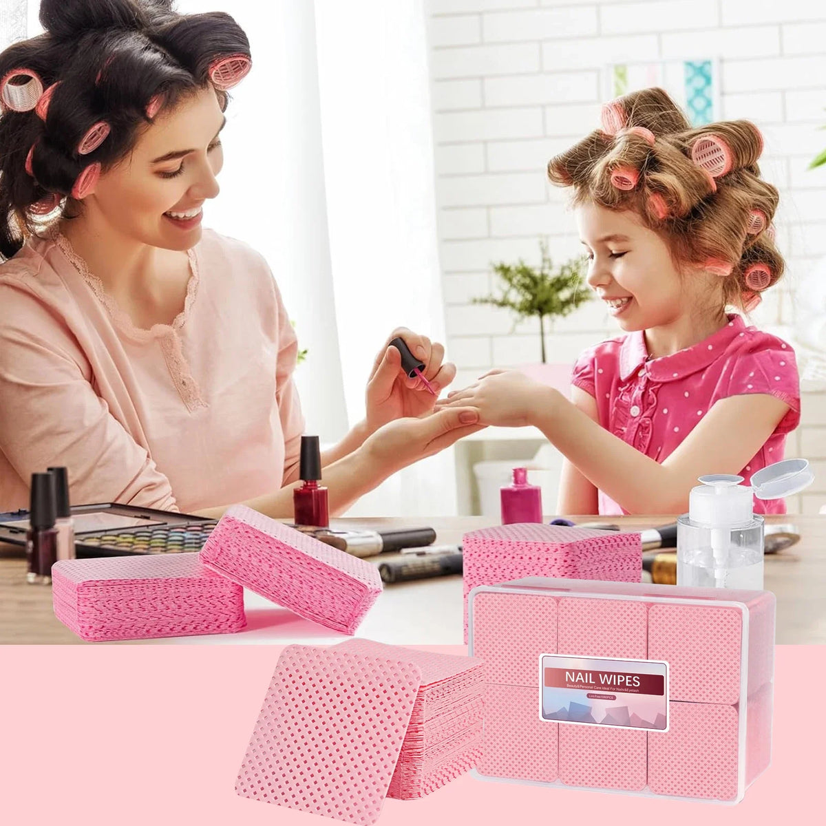 1080-Piece Nail Art Wipes - Lint-Free Cotton Pads for Gel Polish, Eyelash Glue & Beauty Cleaning