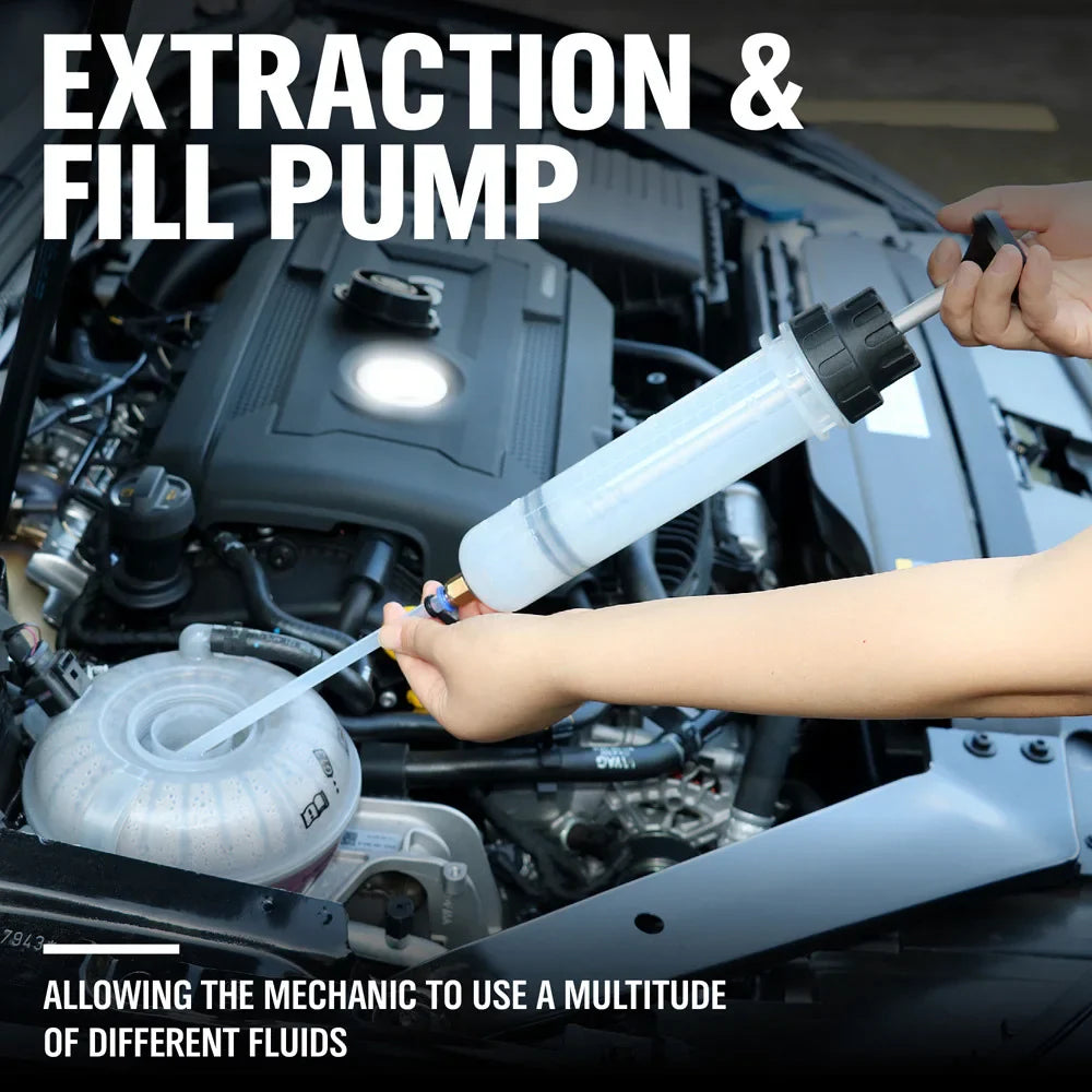 Car Oil & Brake Fluid Extractor – Manual Syringe Pump for Oil Change, Vacuum Suction, Fuel Transfer Hand Pump