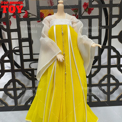 30cm 1/6 Doll Clothes – Style Printed Hanfu Outfit for 12" Female Action Figure Toy