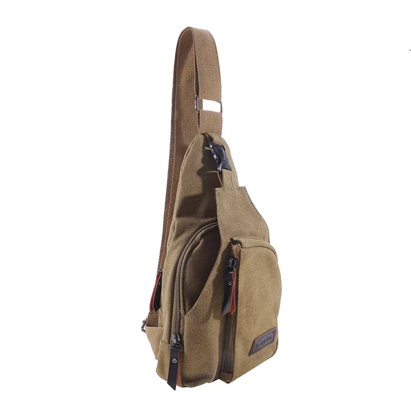 New Men's Vintage Canvas Satchel – Multifunctional Outdoor Small Shoulder Sling Chest Bag