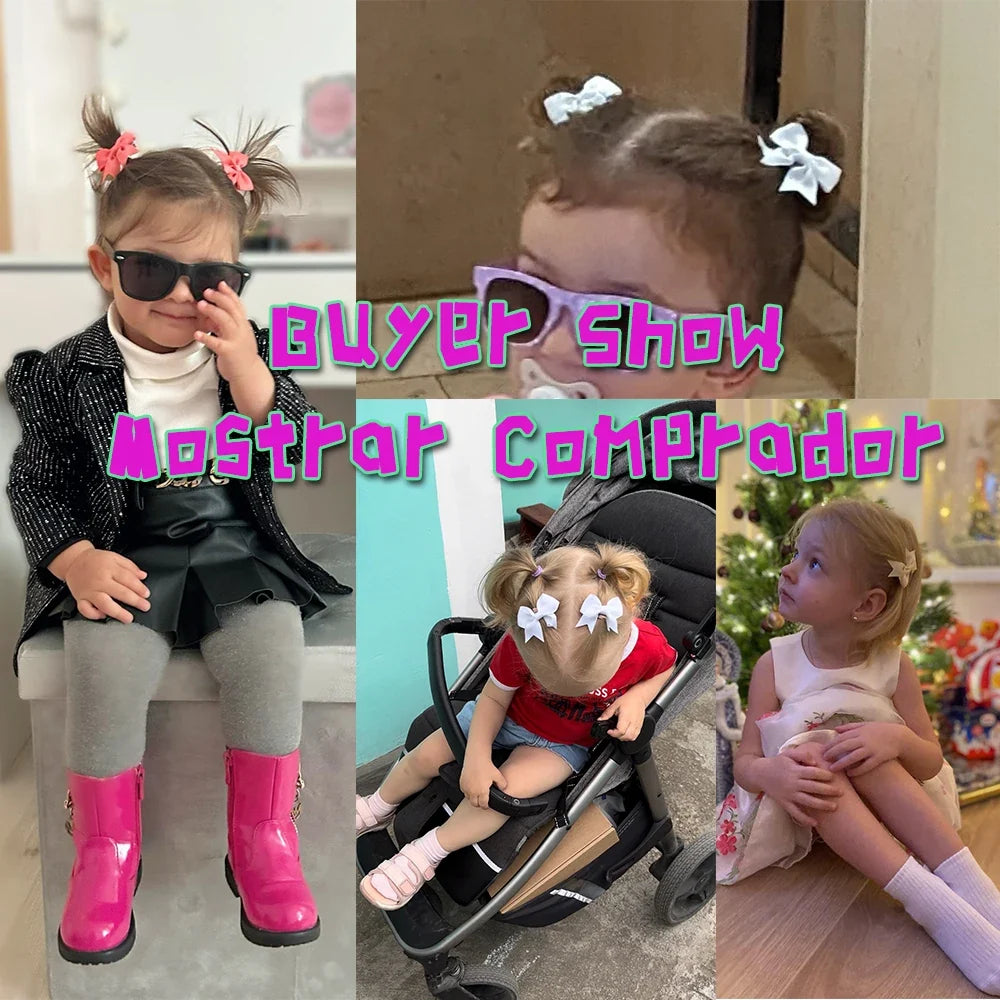 10pcs Kids Bow Hair Clips - Handmade Ribbon Bowknot Barrettes for Baby Girls Hair Accessories