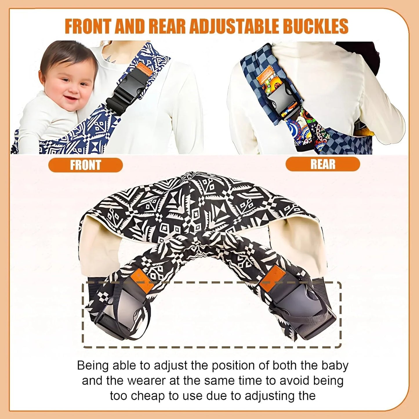 Newborn Baby Carrier Crossbody Wrap – Adjustable Hip-Seat Sling Bag for Toddlers, Portable Infant Travel Bag