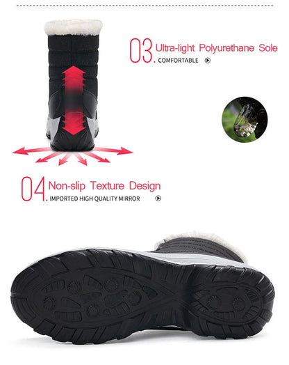Women’s Snow Boots — Non-Slip Waterproof Fur-Lined Platform Ankle & Thigh-High Winter Boots with Wedges