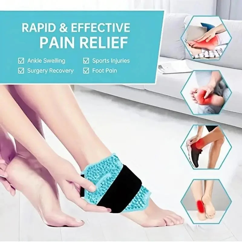 Ankle & Sports Foot Ice Pack — Hot & Cold Gel Pack with Adjustable Stand, Reusable, Microwaveable & Freezable