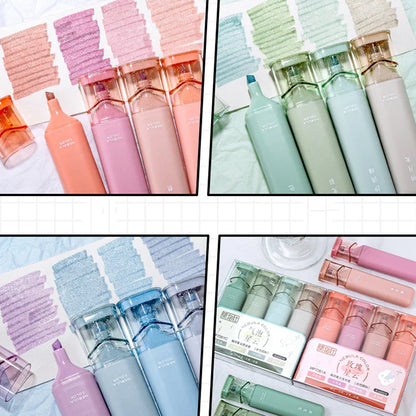 Glitter Highlighters - Flexible Line Width, Smudge-Proof Water-Based Ink for Sparkling Note-Taking, Planners & Bible Journaling
