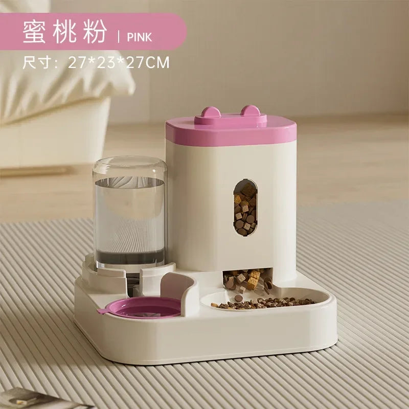 Automatic Pet Feeder with Water Fountain – Large Capacity Dog & Cat Food Bowl