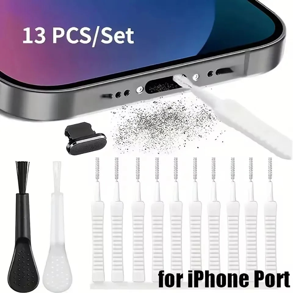Phone Cleaning Kit - Speaker & Charging Port Dust Removal Brush for iPhone, Samsung & Xiaomi